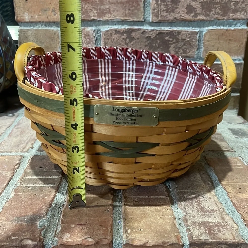 Vtg Longaberger 1999 Christmas Collection Popcorn Basket